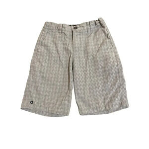 Micros Size 10 Boy Shorts Pattern Gray White Causal Streetwear Golf Lightweight